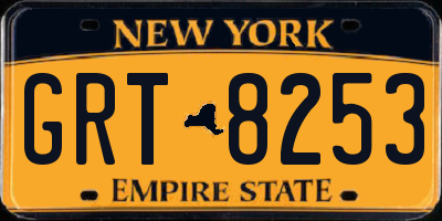 NY license plate GRT8253