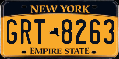 NY license plate GRT8263