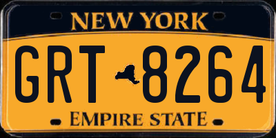 NY license plate GRT8264