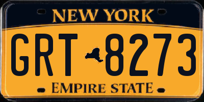 NY license plate GRT8273