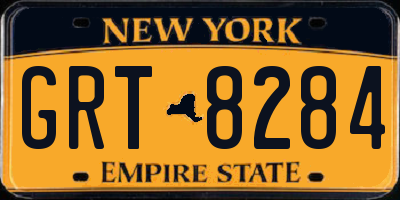 NY license plate GRT8284
