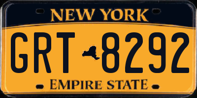 NY license plate GRT8292