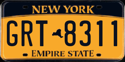 NY license plate GRT8311