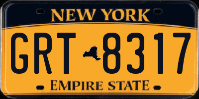 NY license plate GRT8317