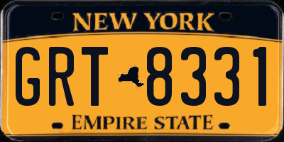 NY license plate GRT8331