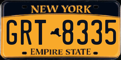 NY license plate GRT8335