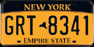 NY license plate GRT8341