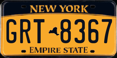 NY license plate GRT8367