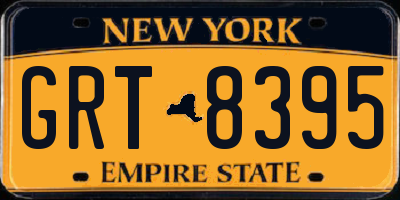 NY license plate GRT8395