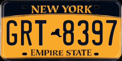 NY license plate GRT8397