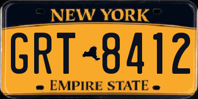 NY license plate GRT8412