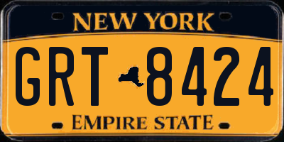 NY license plate GRT8424
