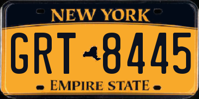 NY license plate GRT8445