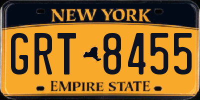 NY license plate GRT8455