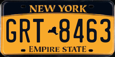NY license plate GRT8463