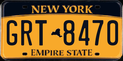 NY license plate GRT8470