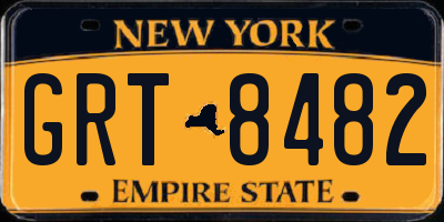 NY license plate GRT8482