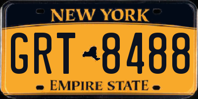 NY license plate GRT8488