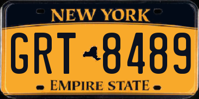 NY license plate GRT8489
