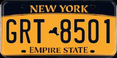 NY license plate GRT8501