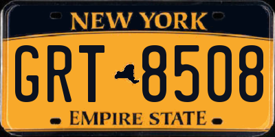 NY license plate GRT8508