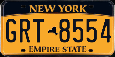 NY license plate GRT8554