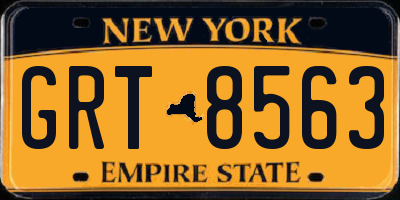 NY license plate GRT8563
