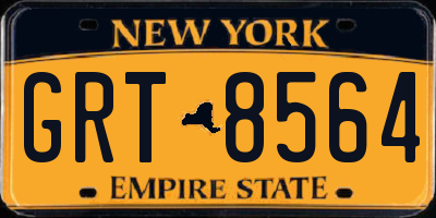 NY license plate GRT8564
