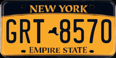NY license plate GRT8570