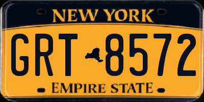 NY license plate GRT8572