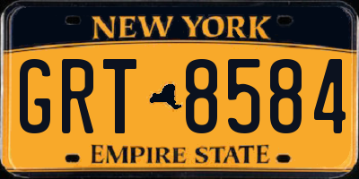 NY license plate GRT8584