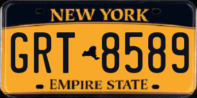 NY license plate GRT8589