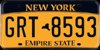 NY license plate GRT8593
