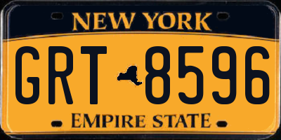 NY license plate GRT8596