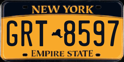 NY license plate GRT8597