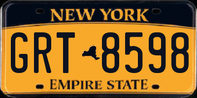 NY license plate GRT8598