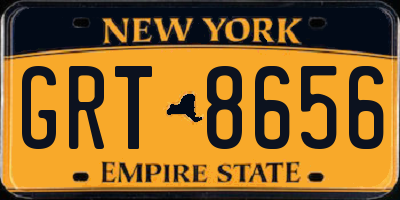NY license plate GRT8656
