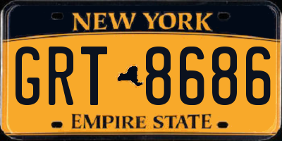 NY license plate GRT8686