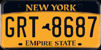 NY license plate GRT8687