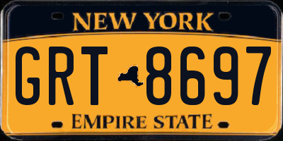 NY license plate GRT8697