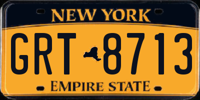 NY license plate GRT8713