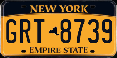 NY license plate GRT8739