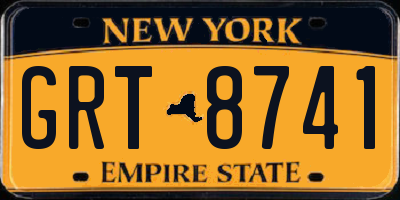NY license plate GRT8741