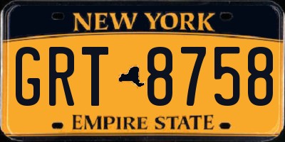 NY license plate GRT8758