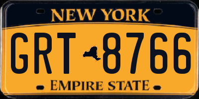 NY license plate GRT8766