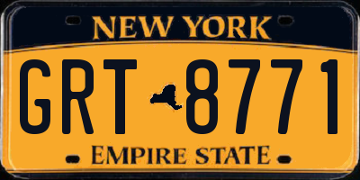 NY license plate GRT8771