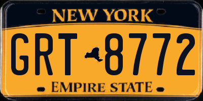 NY license plate GRT8772