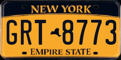 NY license plate GRT8773