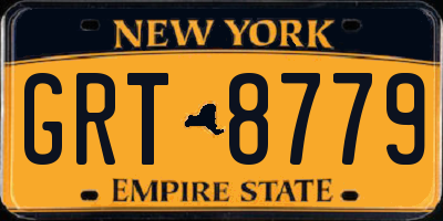 NY license plate GRT8779