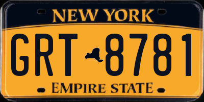 NY license plate GRT8781